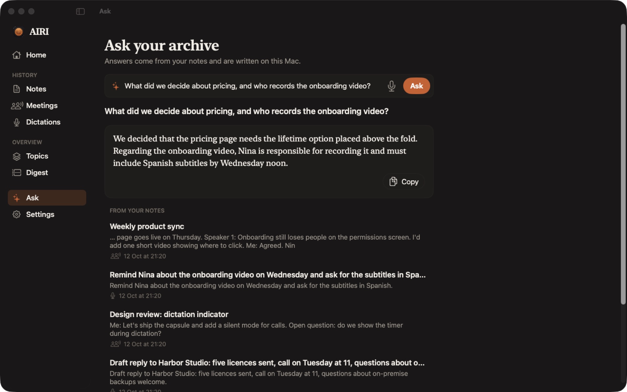 Ask your archive