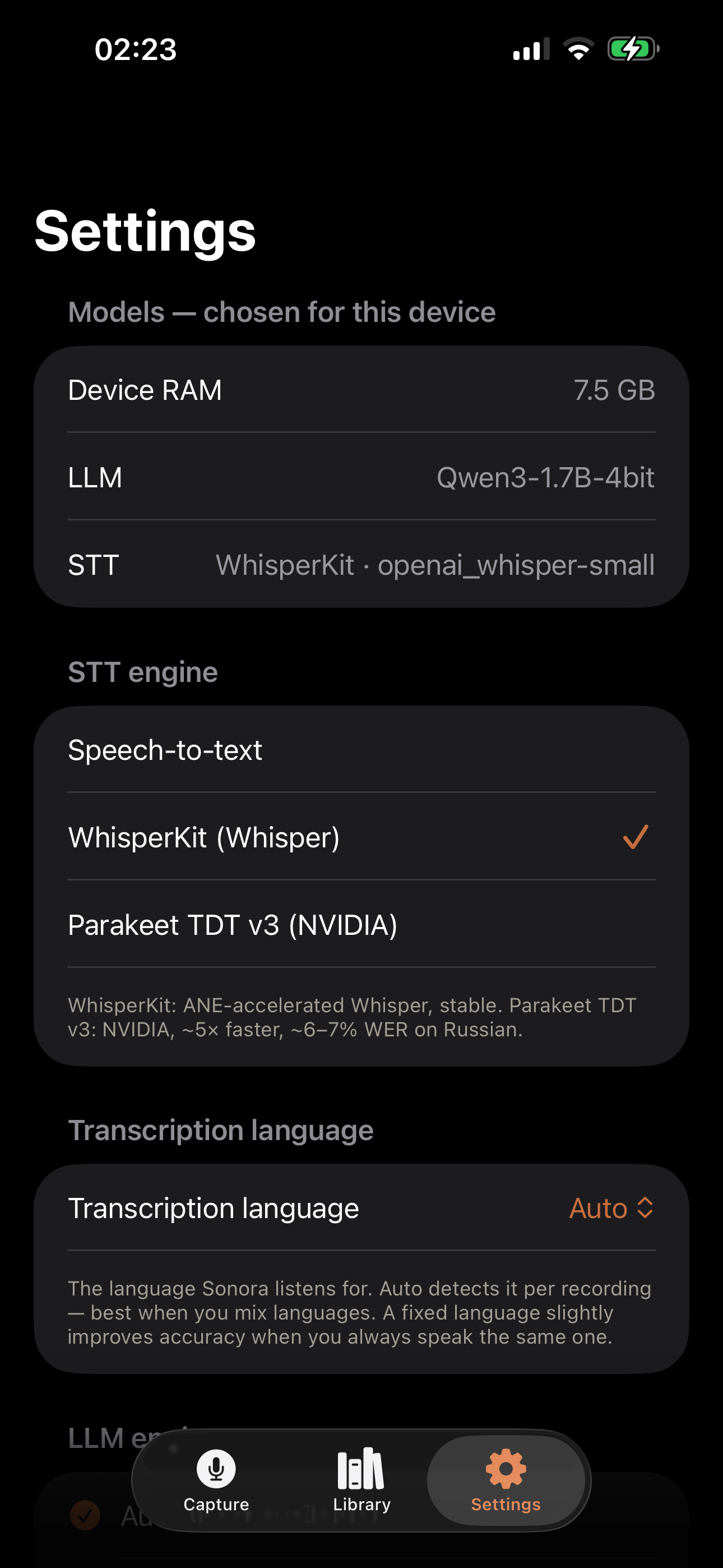 AIRI settings